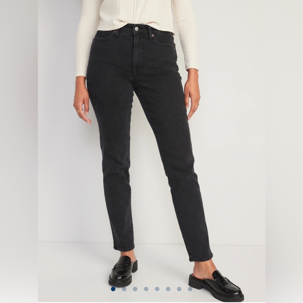 Old Navy High-Waisted OG Straight Black Jeans for Women